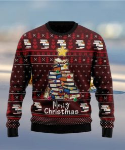 Book Pine Holiday Time All Over Print Knitting Pattern Ugly Xmas Sweater