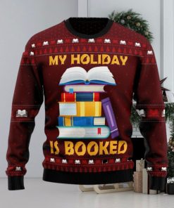 Booked Is My Holiday Xmas Gifts Wool Ugly Xmas Sweater