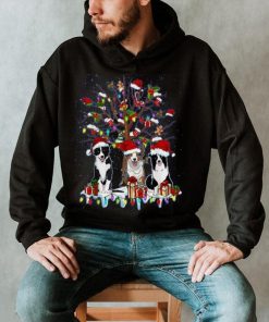 Border Collie Christmas Tree Funny Xmas Border Collie Dog Gift Women's V Neck T Shirt