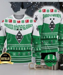 Borussia Monchengladbach Ugly Christmas Sweater Logo Custom Name Gift Fans