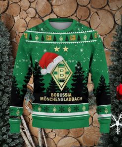 Borussia Monchengladbach Ugly Christmas Sweater Santa Hat Logo Trending Christmas Gift For Fans