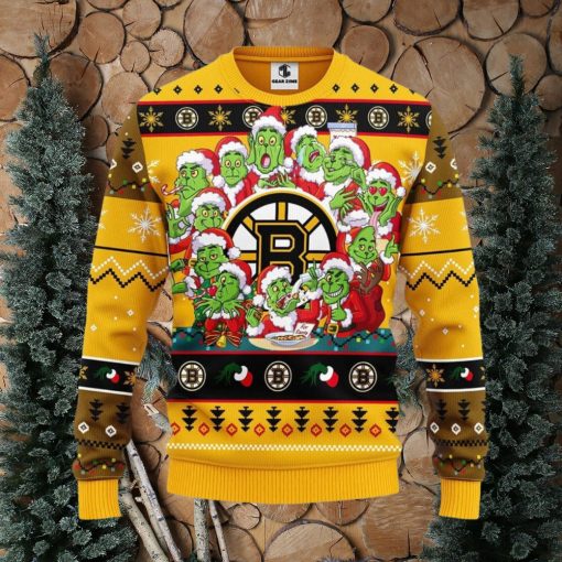 Boston Bruins 12 Grinch Xmas Day Christmas Ugly Sweater Christmas Gift For Fans Party Hoiliday Gift