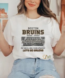 Boston Bruins 2022 – 2023 Most win in a single season in NHL History Let’s go Bruins shirt