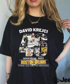 Boston Bruins 46 David Krejci 2023 Thank You For The Memories Signature Shirt