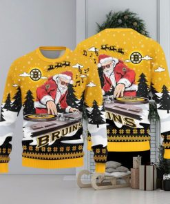 Boston Bruins Christmas Funny DJ Santa New Style Knitted Sweater