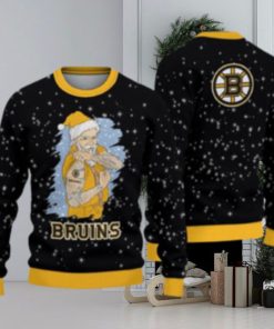 Boston Bruins Christmas Santa Claus Tattoo Ugly Christmas Sweater Cute Christmas Gift