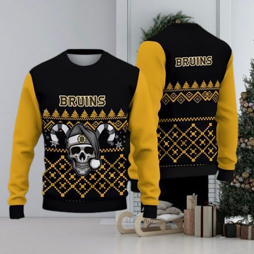 Boston Bruins Fans Skull Cold Knitted Christmas Sweater