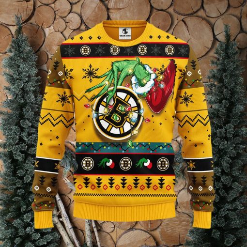 Boston Bruins Grinch Christmas Ugly Sweater