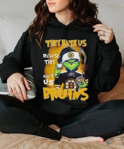 Boston Bruins Ice Hockey Team They Hate Us Because They Ain’t Us Bruins Grinch Christmas Classic T shirt