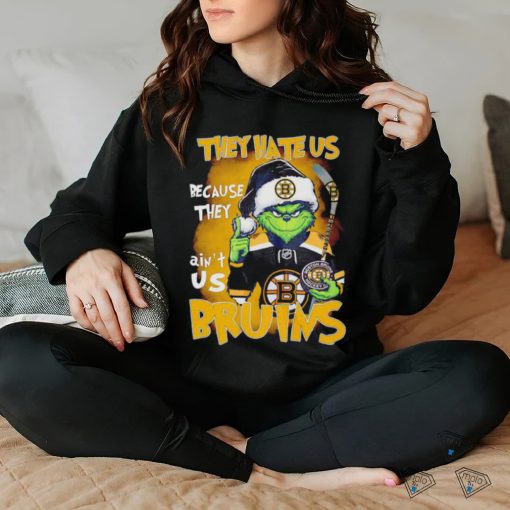 Boston Bruins Ice Hockey Team They Hate Us Because They Ain’t Us Bruins Grinch Christmas Classic T shirt