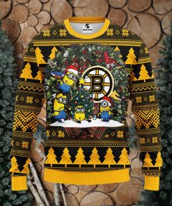 Boston Bruins Minion Christmas Ugly Sweater