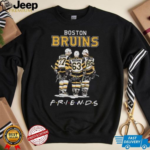 Boston Bruins NHL Friends Bergeron Marchand Pastrnak signatures shirt