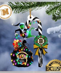 Boston Bruins NHL Grinch Candy Cane Personalized Xmas Gifts Christmas Tree Decorations Ornament_32020936 1