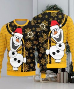 Boston Bruins Olaf Christmas Funny Knitted Sweater