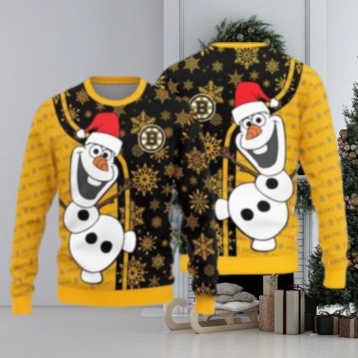 Boston Bruins Olaf Christmas Funny Knitted Sweater