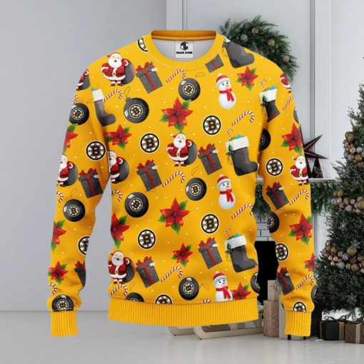 Boston Bruins Santa Claus Snowman Xmas Ugly Christmas Sweater Best Christmas Gift Ideas