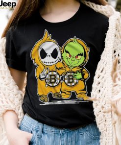 Boston Bruins With Baby Jack Skellington And Baby Grinch Friends Shirt