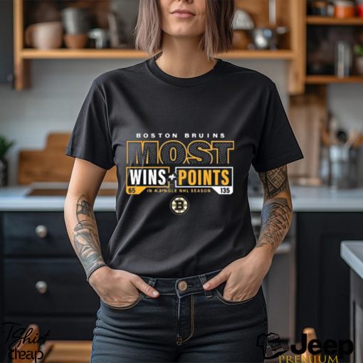 Boston Bruins most ever nhl wins and points t shirt