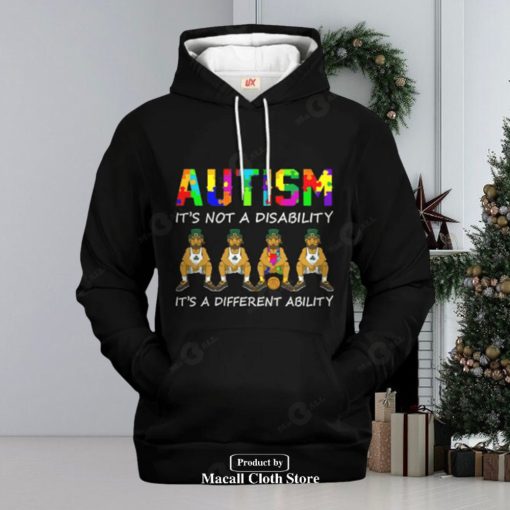 Boston Celtics Autism Its Not A Disability It A Different Ability Jogger Hoodie Sweatshirt 3D