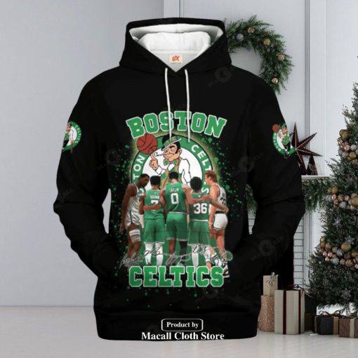 Boston Celtics Black Style V2 Jogger Hoodie Sweatshirt 3D