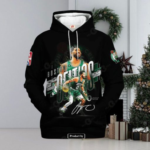 Boston Celtics Black Style V4 Signatures Jogger Hoodie Sweatshirt 3D