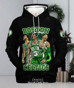 Boston Celtics Champions Black Signatures Jogger Design Hoodie Sweatshirt 3D