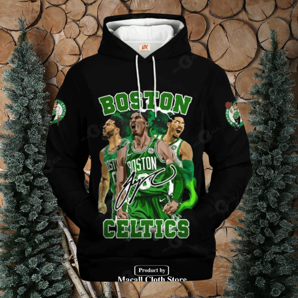 Boston Celtics Champions Black Signatures Jogger Design Hoodie