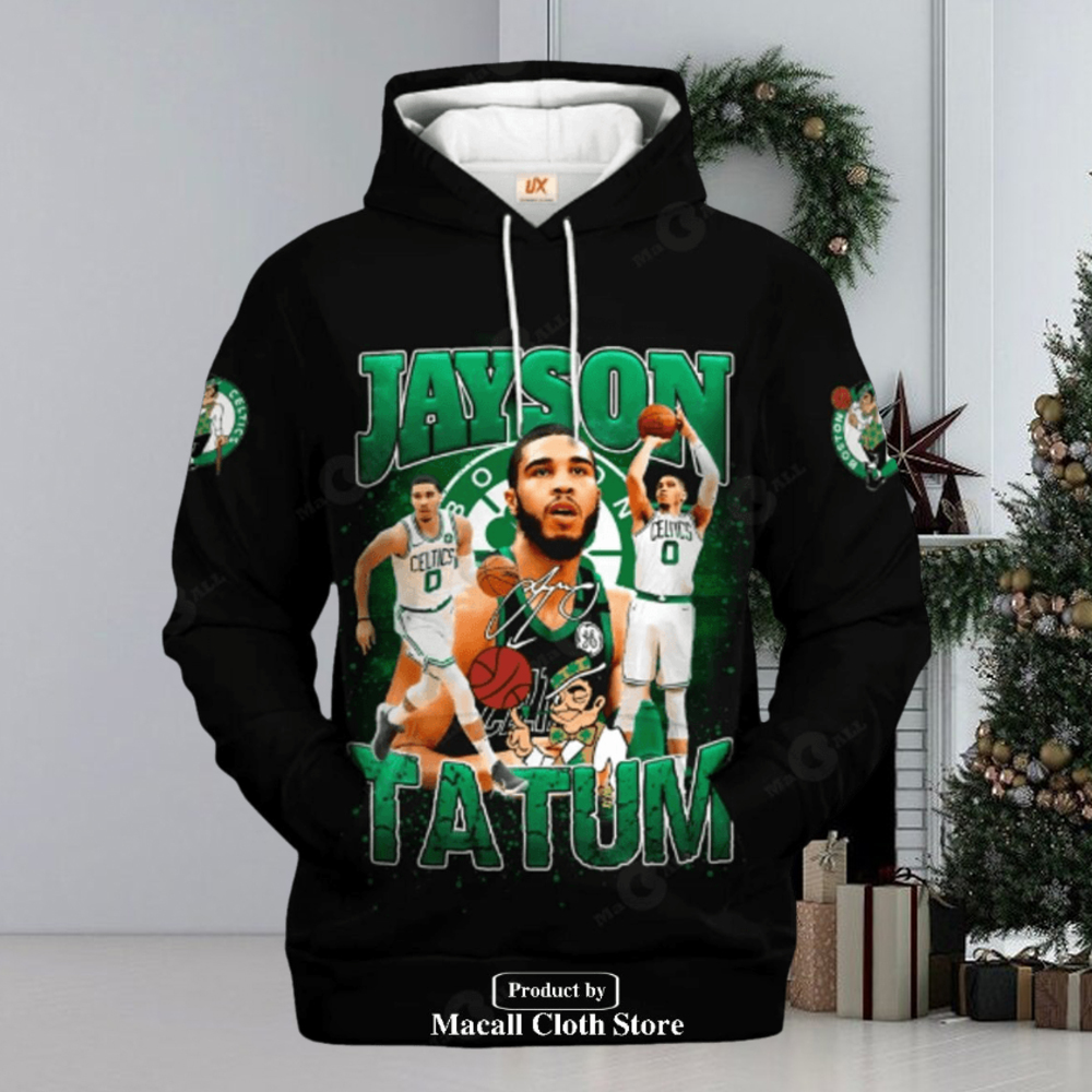 Boston Celtics Jayson Tatum Signatures Jogger Design Hoodie