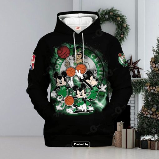 Boston Celtics Mickey Mouse Basketball Best Players Design Hoodie Sweatshirt 3D