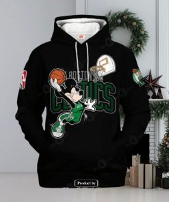 Boston Celtics Mickey Mouse Basketball Players Black Design Hoodie Sweatshirt 3D