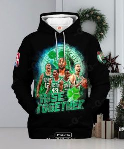 Boston Celtics NBA Rise Together Black Style Jogger Hoodie Sweatshirt 3D