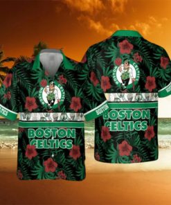 Boston Celtics National Basketball Association 2023 Hibiscus Logo AOP Hawaiian Shirt