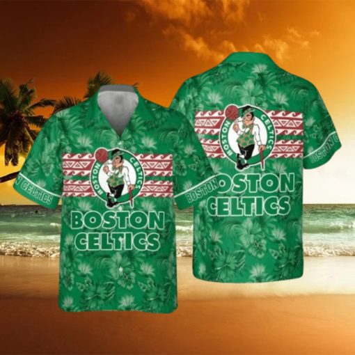 Boston Celtics National Basketball Association 2023 Hibiscus Pattern AOP Hawaiian Shirt