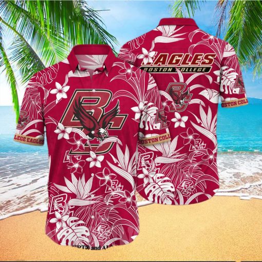 Boston College Eagles NCAA Flower Full Print Unisex Hawaiian Shirt