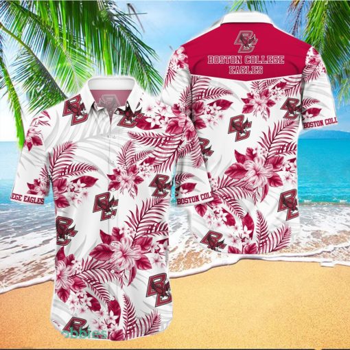 Boston College Eagles Tropical Hibiscus Pattern Trending Summer Gift Hawaiian Shirt