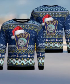 Boston Police Department For Christmas Gifts Ugly Xmas Sweater