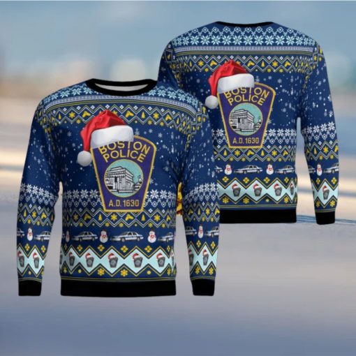 Boston Police Department For Christmas Gifts Ugly Xmas Sweater