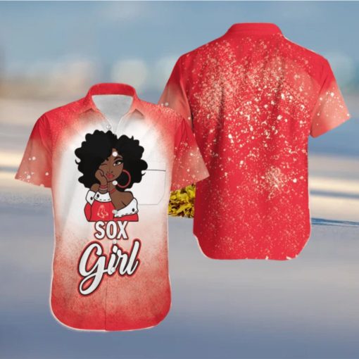 Boston Red Sox Girl African Girl MLB Team Hawaiian Shirt