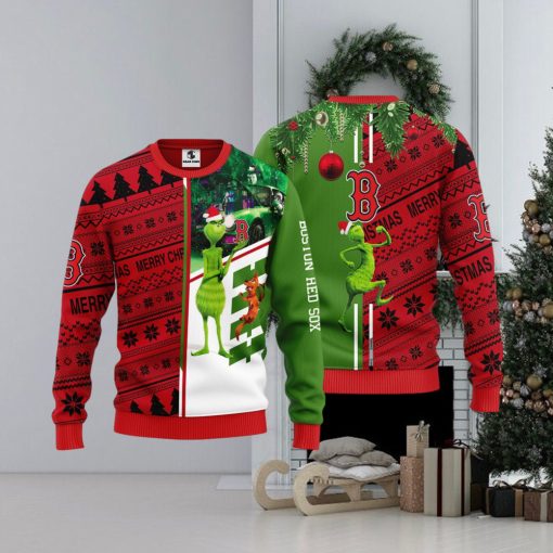 Boston Red Sox Grinch & Scooby doo Christmas Ugly Sweater 1