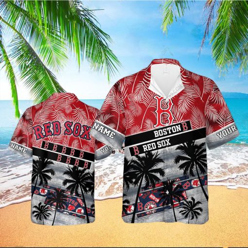 Boston Red Sox MLB Personalized Palm Tree Hawaiian Shirt