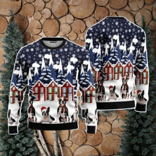 Boston Terrier Family Christmas Unisex Ugly Sweater