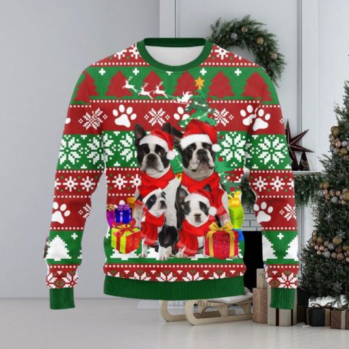 Boston Terrier Family Ugly Christmas Sweater Unisex Gift For Dog Lover, Funny Christmas