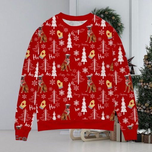 Boxer Christmas Hoho Pattern Ugly Sweater Gift For Dog Lover, Funny Christmas