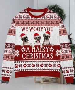 Boxer We Woof You A Hairy Christmas Ugly Sweater Gift For Dog Lover, Funny Christmas