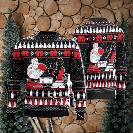 Boxing Lovers Gift Santa And Krampus Ugly Christmas Sweater Xmas Christmas Gift 3D Sweater