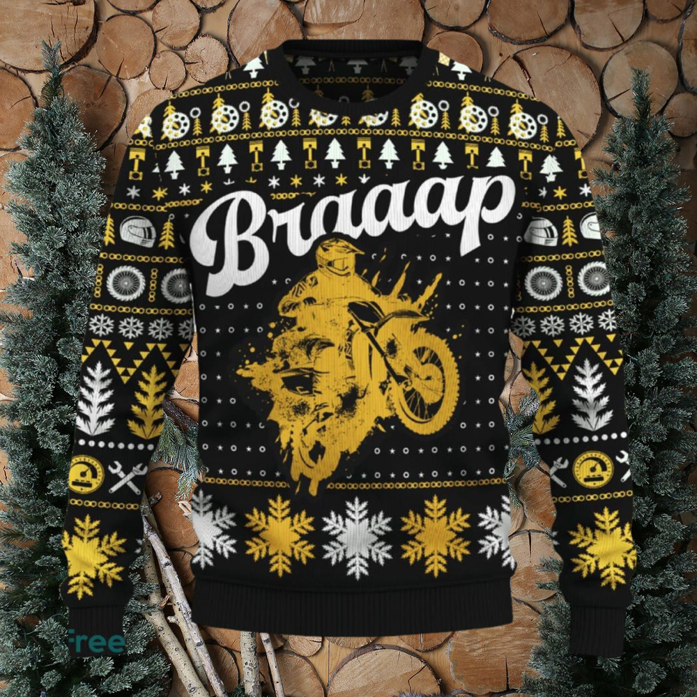 Braaap CRF450R Knitted Christmas Sweater Gift For Fans Holidays