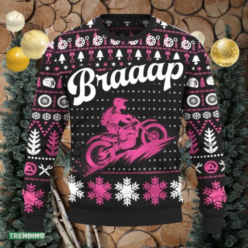 Braaap Hill Climb Motobike Ugly Christmas Sweater New Pattern Motorcross Holidays Gift Fans