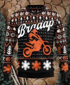 Braaap Moto Orange Version Ugly Christmas Sweater