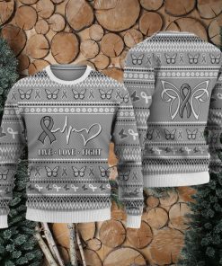 Brain Cancer Christmas Sweatshirt Nordic Seamless Knitted Sweater Trending For Men And Women Gift Holidays