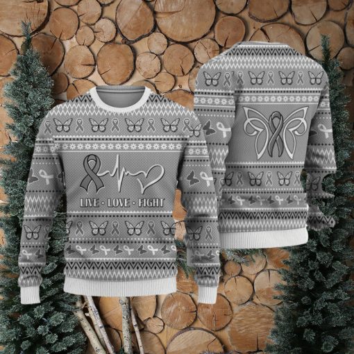 Brain Cancer Christmas Sweatshirt Nordic Seamless Knitted Sweater Trending For Men And Women Gift Holidays